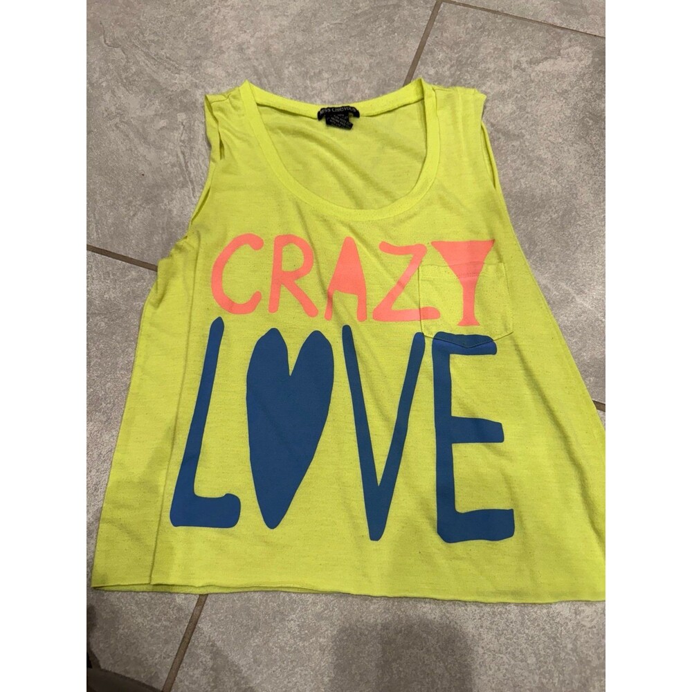 Miss Chievious Bright Yellow Tank Top “Crazy Love” Size XS